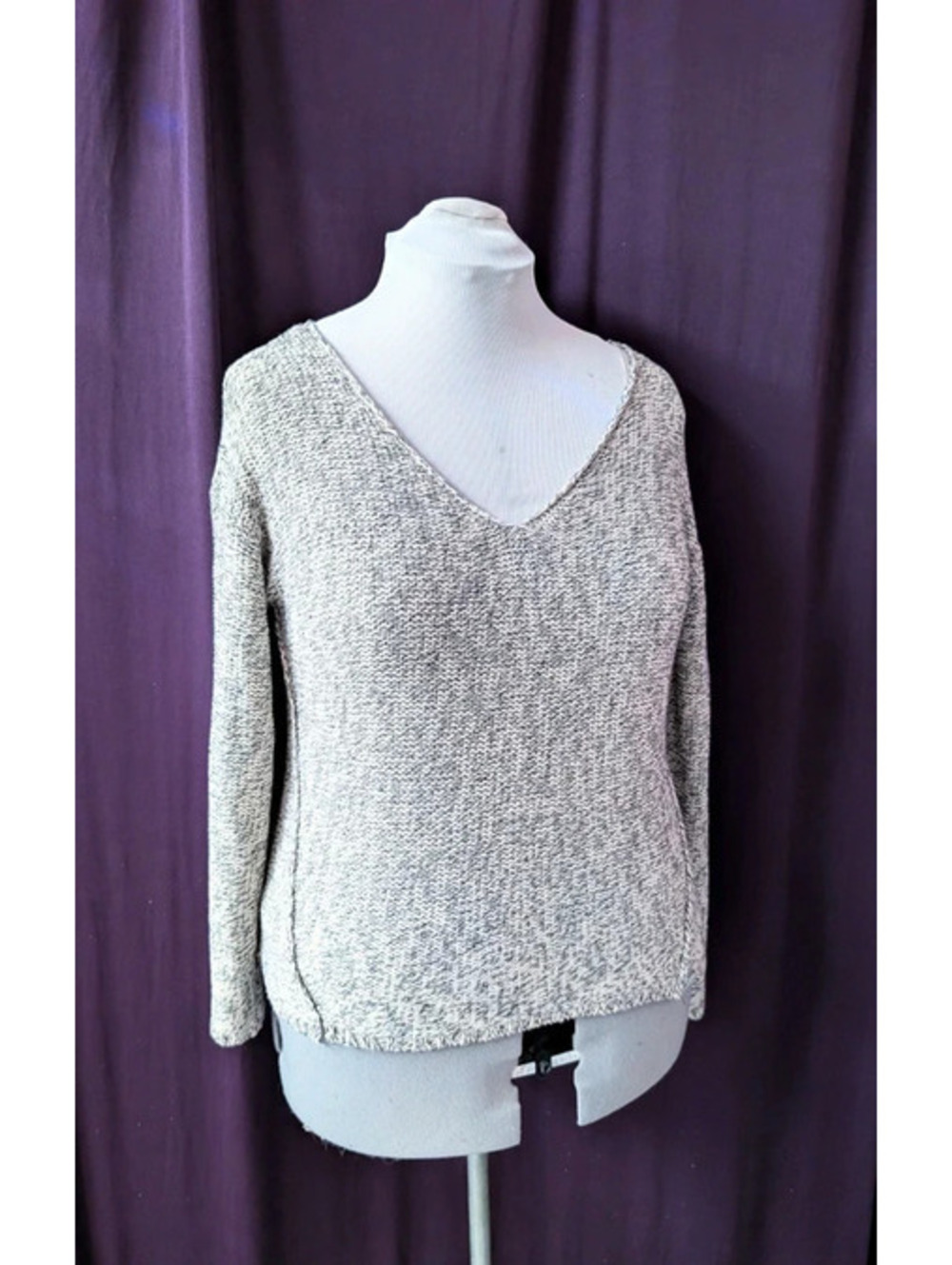 Black White Knit Elbow Patch Sweater XL 1X